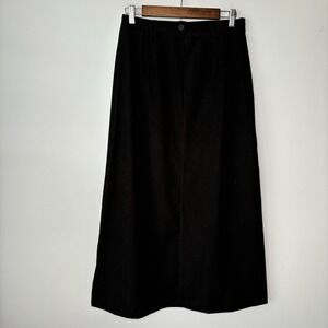 Christopher & Banks Black Maxi Skirt 8 Flowy Dark Academia Career Whimsigoth
